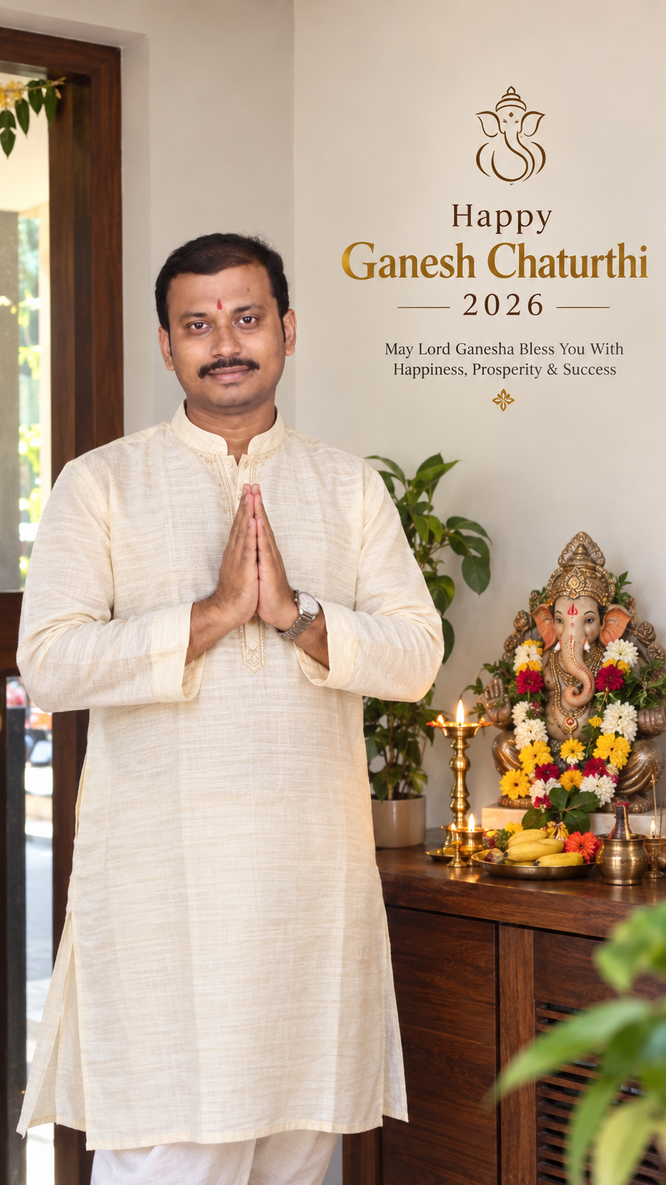 2026 Ganesh Chaturthi greeting portrait