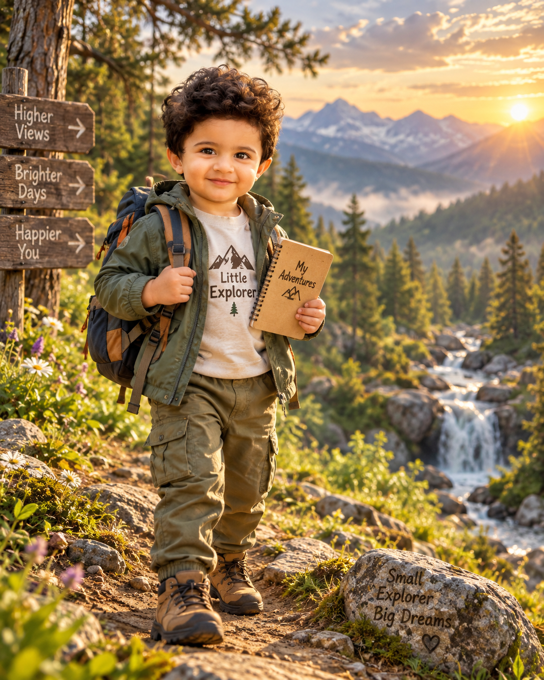 Cheerful young explorer