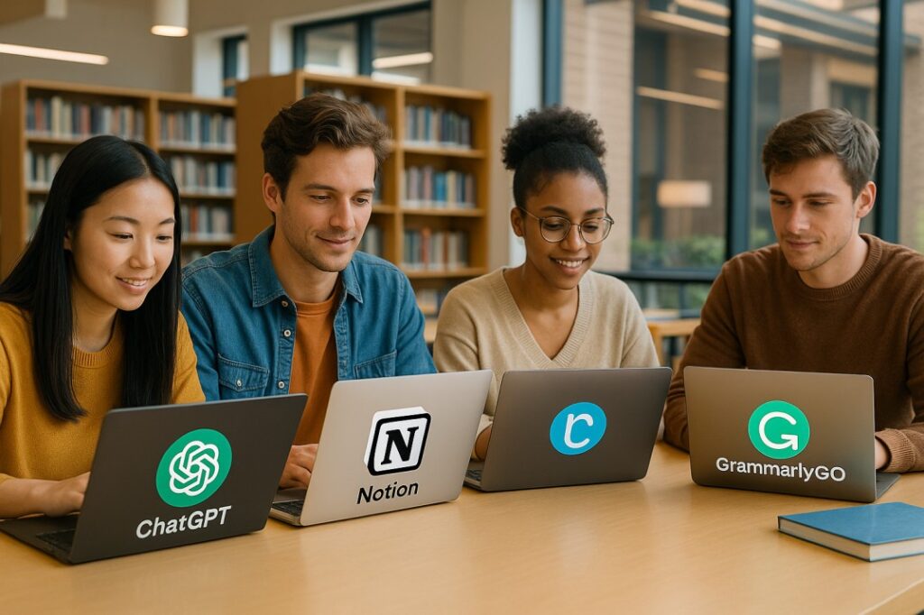 students using best free AI tools for study productivity