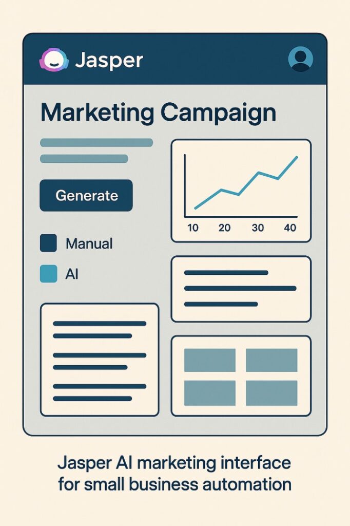 Jasper AI marketing interface for small business automation