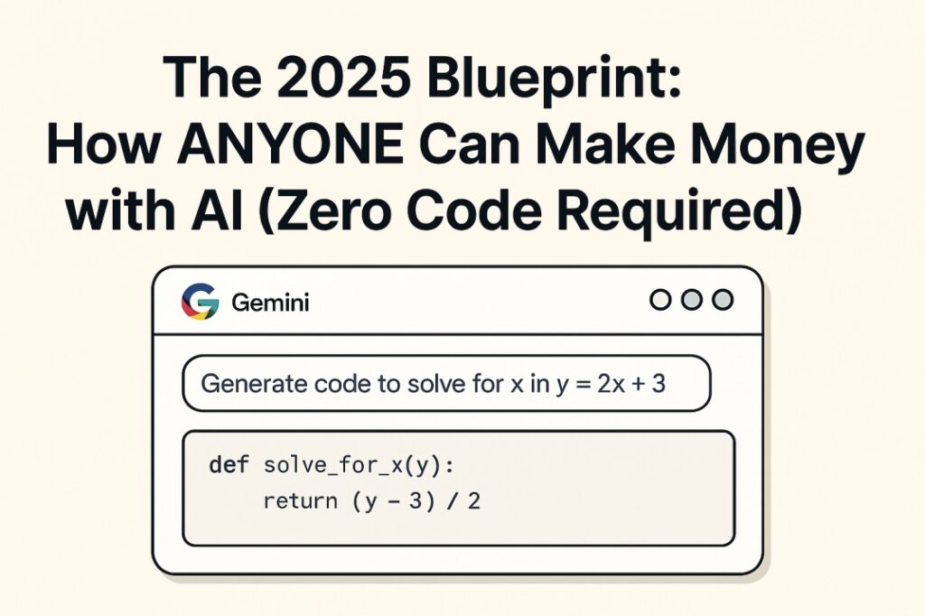 Make money with AI in 2025 — solopreneur using Gemini dashboard for automation