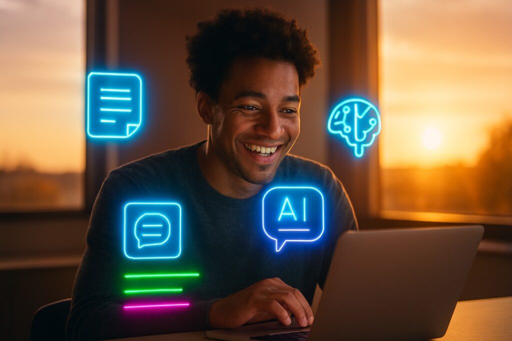 Illustration-of-AI-powered-Chrome-extensions-enhancing-productivity-for-digital-marketers-and-creators-in-2025
