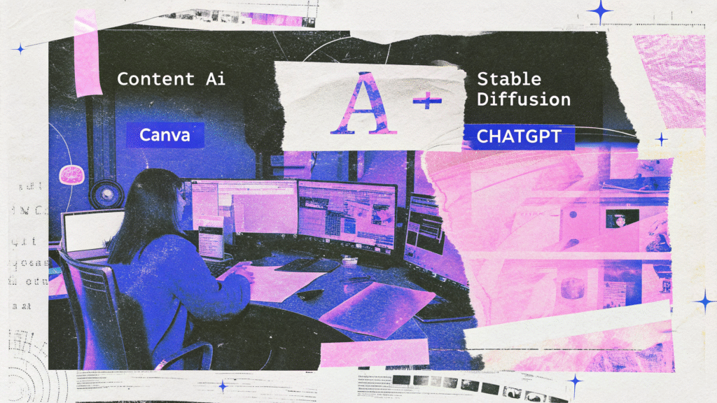 Content AI workspace showing AI image generation tools on screen